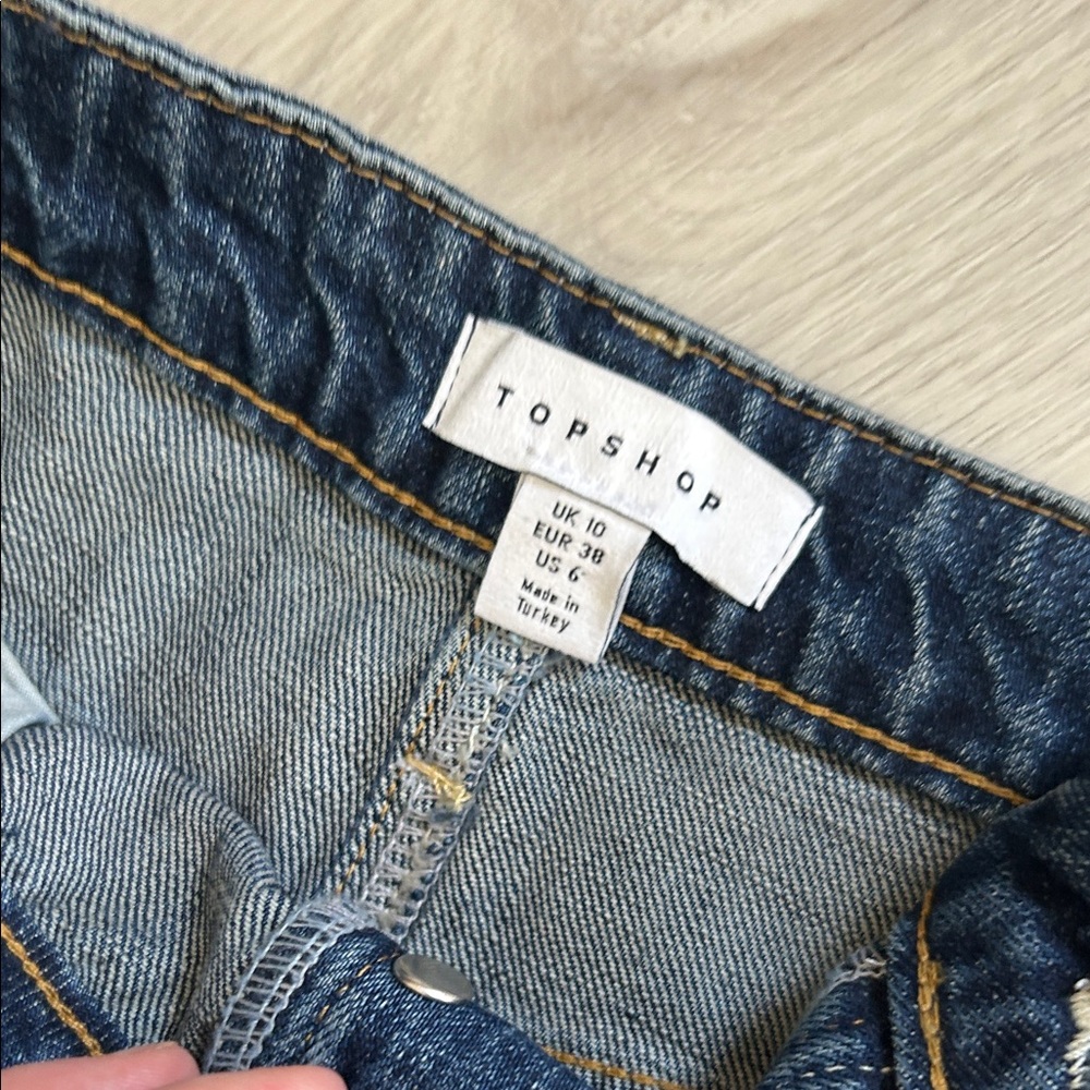 Topshop Dark Denim Pencil Skirt - Picture 5 of 8